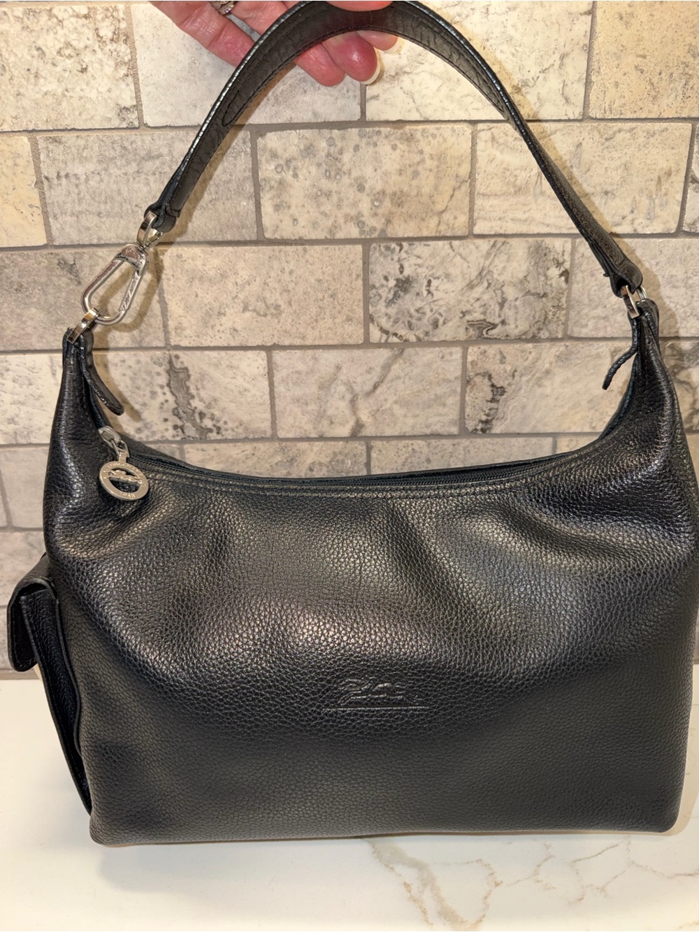 Longchamp Vintage Le Foulonné Leather Hobo Bag